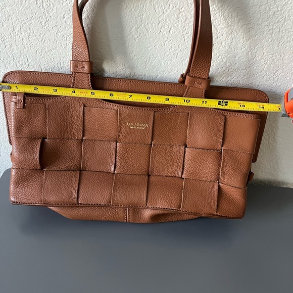 Lia Numa Bag Purse Handbag Leather Woven Basket Weave Made in Italy Brown - Picture 13 of 15